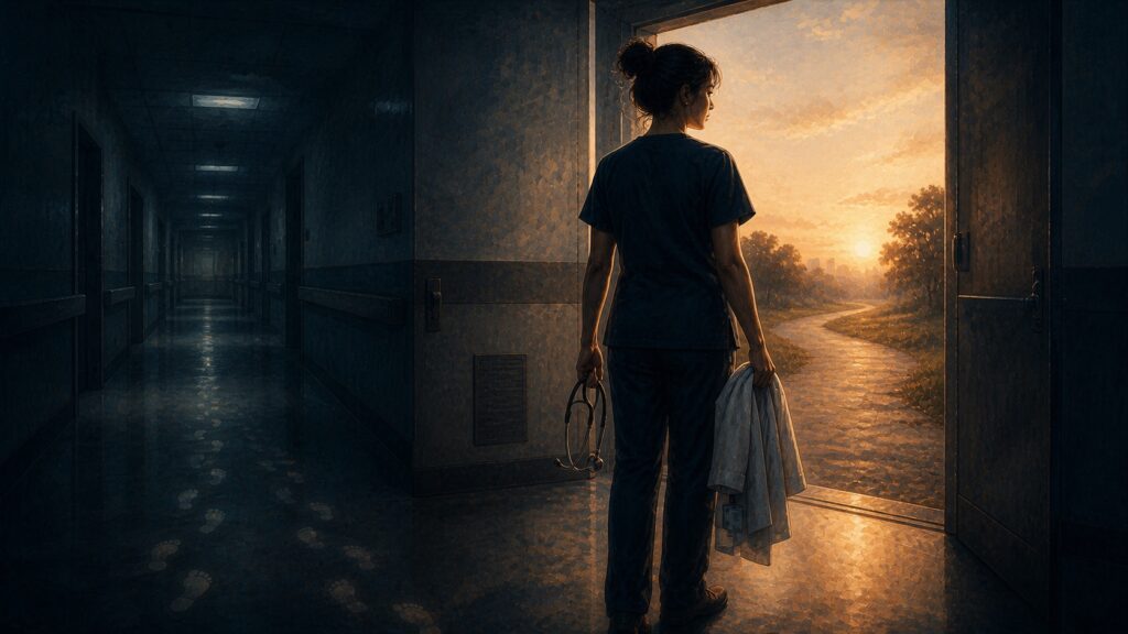 Residente de medicina em momento de dúvida sobre continuar a residência